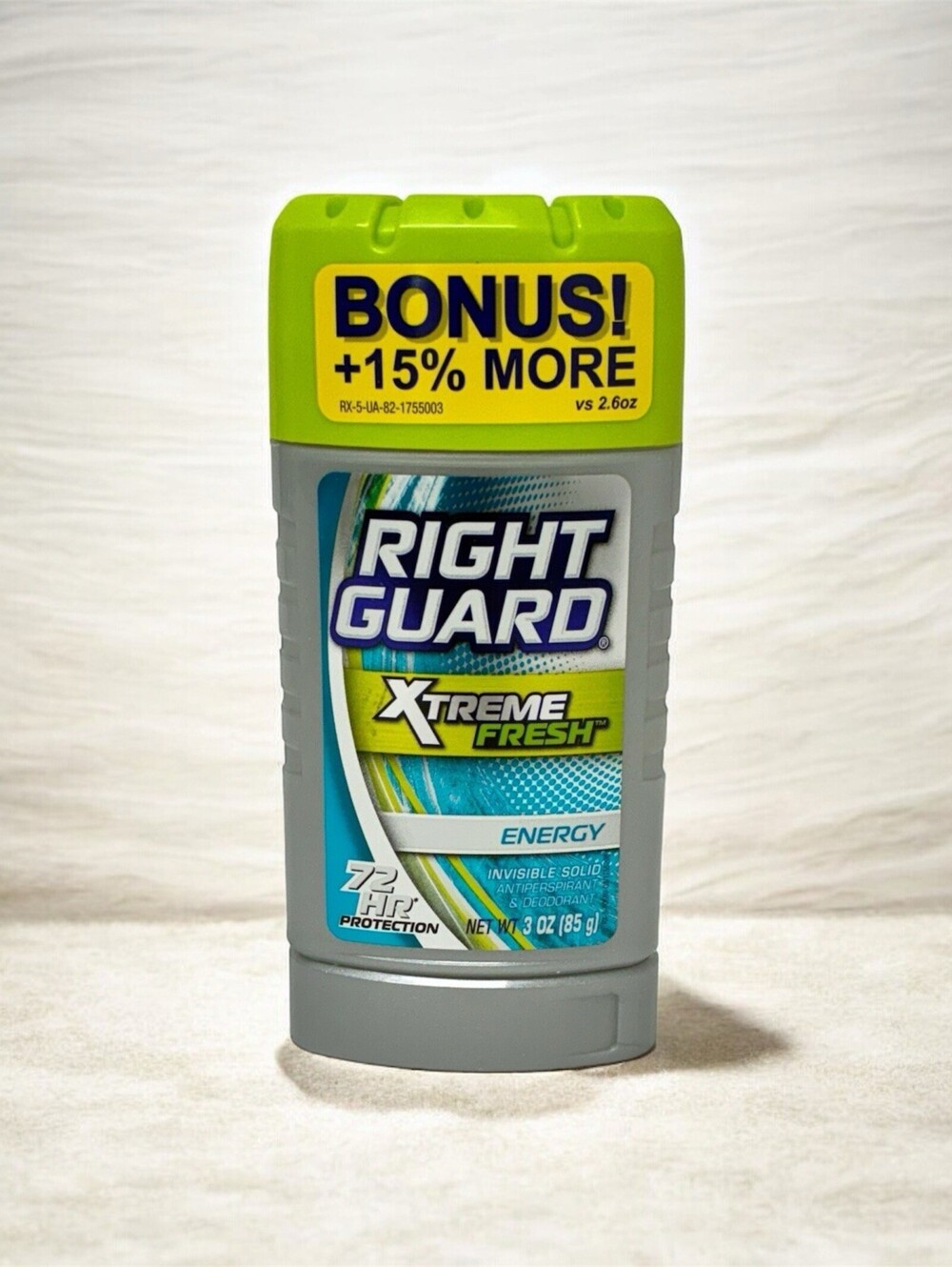 Right Guard Xtreme Fresh ENERGY Invisible Antiperspirant Deodorant, 3oz BONUS